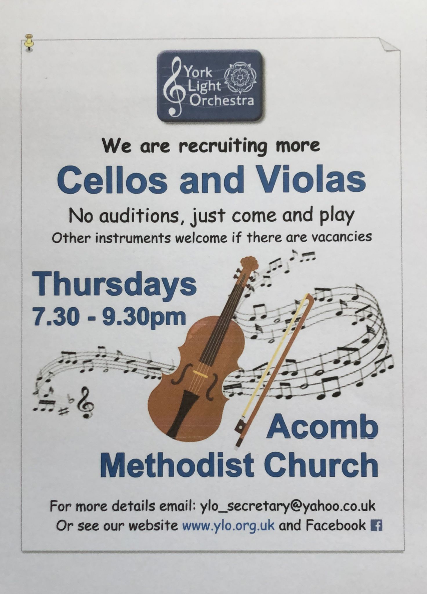 Cello and Viola players wanted! Cello and Viola players wanted!